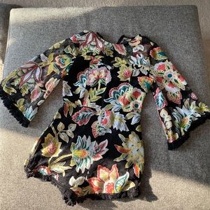 Vici floral lace bell sleeve romper